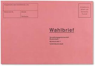 roter Wahlbriefumschlag